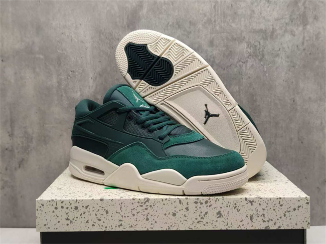 Women's Running weapon Jordan 4 Black/Green Shoes 017